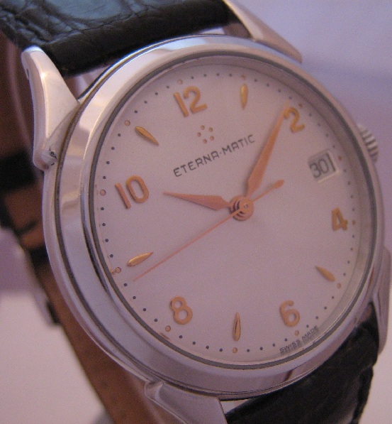 Eterna Les Historiques 1948, Silver Dial, Leather Strap