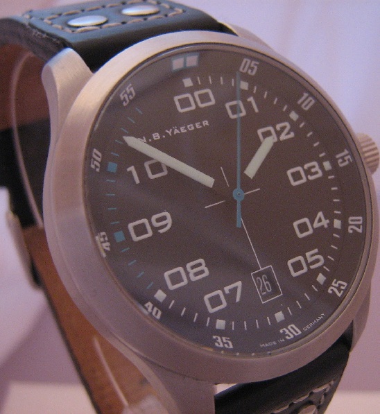 N.B Yaeger Delta Sector Automatic, Black Dial, Two Straps