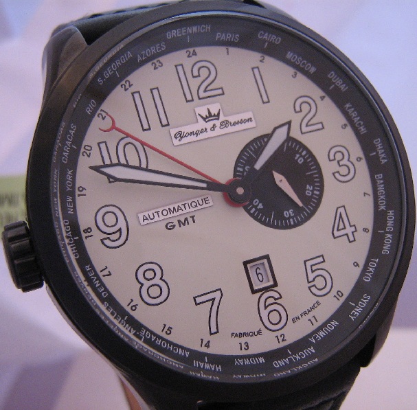 Yonger & Bresson Jules Verne GMT, Cream Dial, Leather Strap