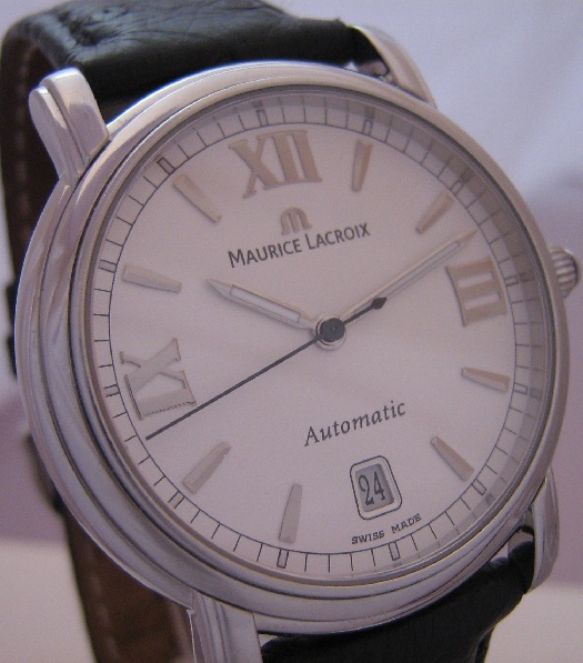 Maurice Lacroix Pontos Automatic, White Dial With Leather Strap
