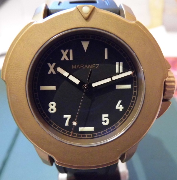Maranez Bangla 44 Brass, Black Dial, 2 Straps
