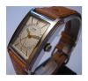 Used Oris Rectangular Pointer Date, Silver Dial, Brown Leather Strap