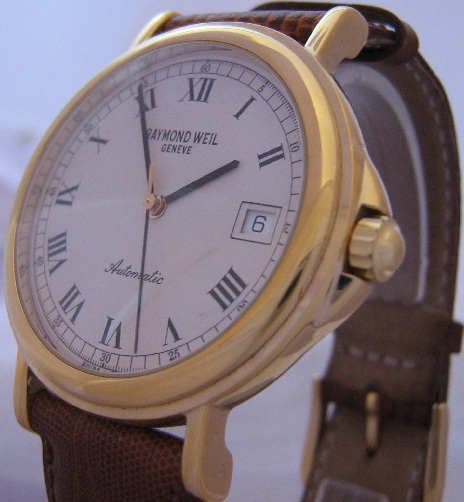 Raymond Weil Tradition Gold Watch, White Dial, Leather Strap