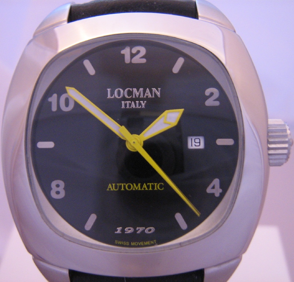Locman 1970 Automatic Watch, Black Dial With Leather Strap