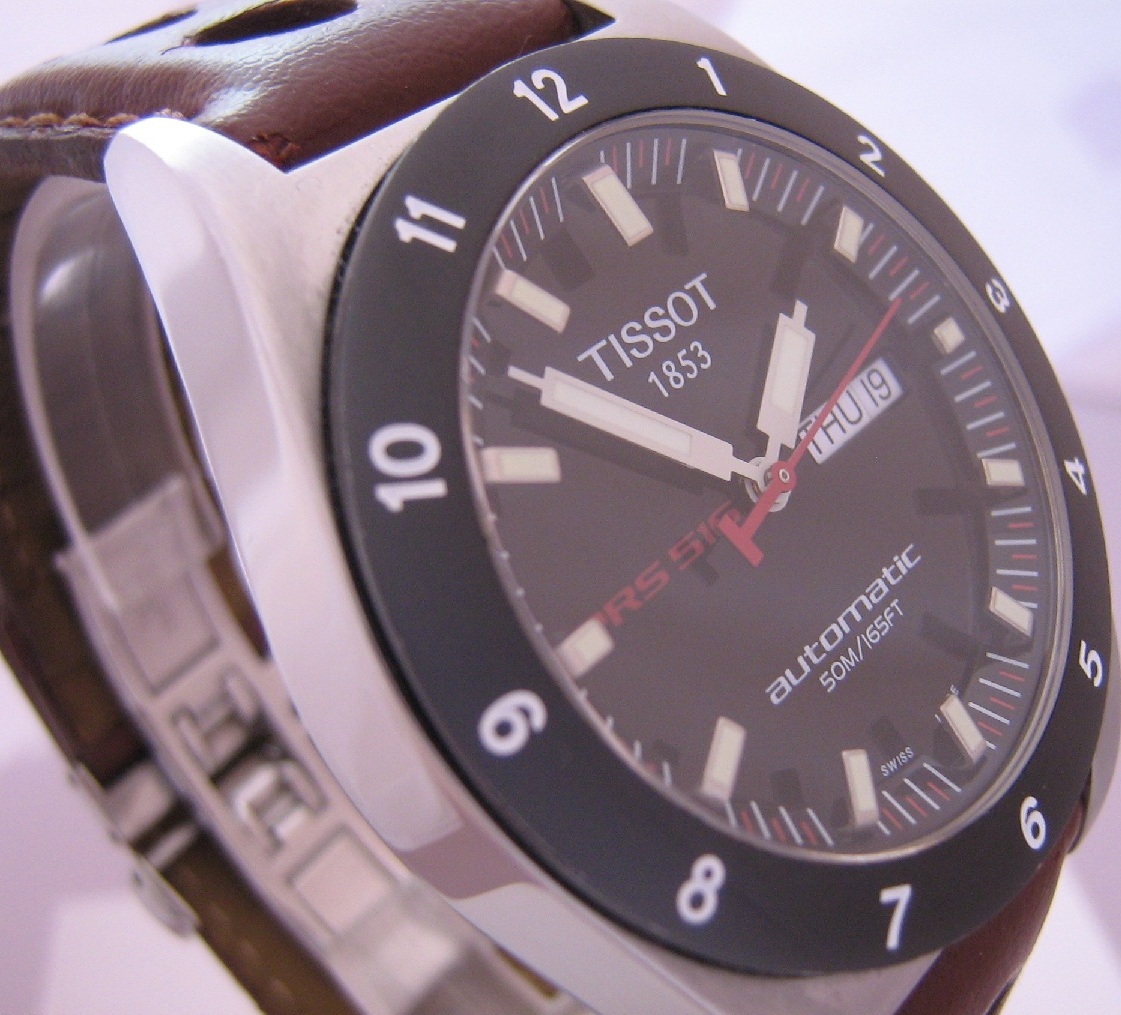 Tissot PRS 516 Automatic, Black Dial With Leather Strap