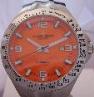 Jacques Lemans Tornado Automatic, Orange Dial With Leather Strap