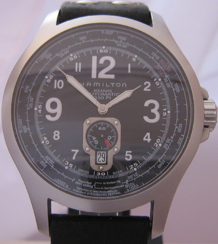 Hamilton Khaki QNE Automatic, Black Dial With Leather Strap