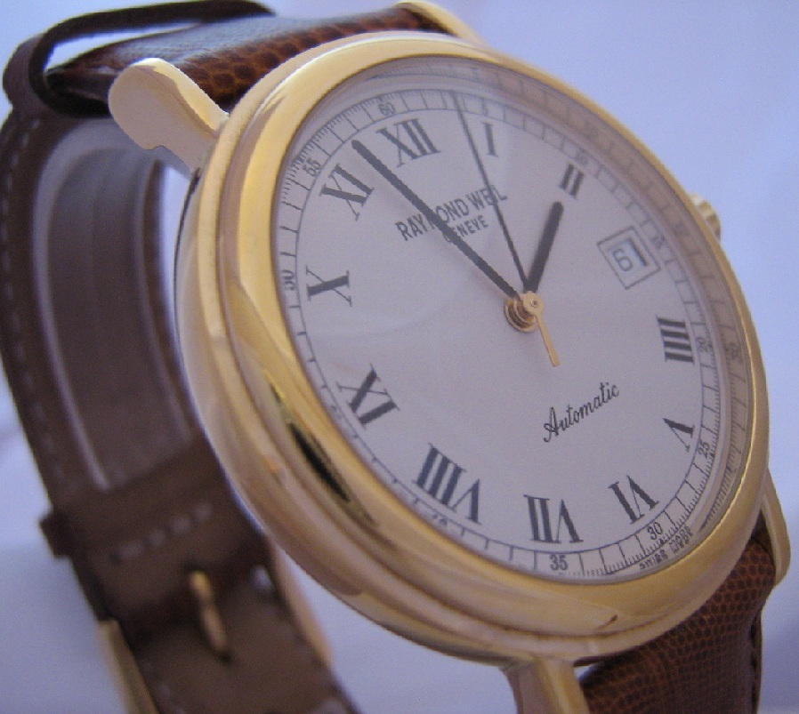 Raymond Weil Tradition Gold Watch, White Dial, Leather Strap