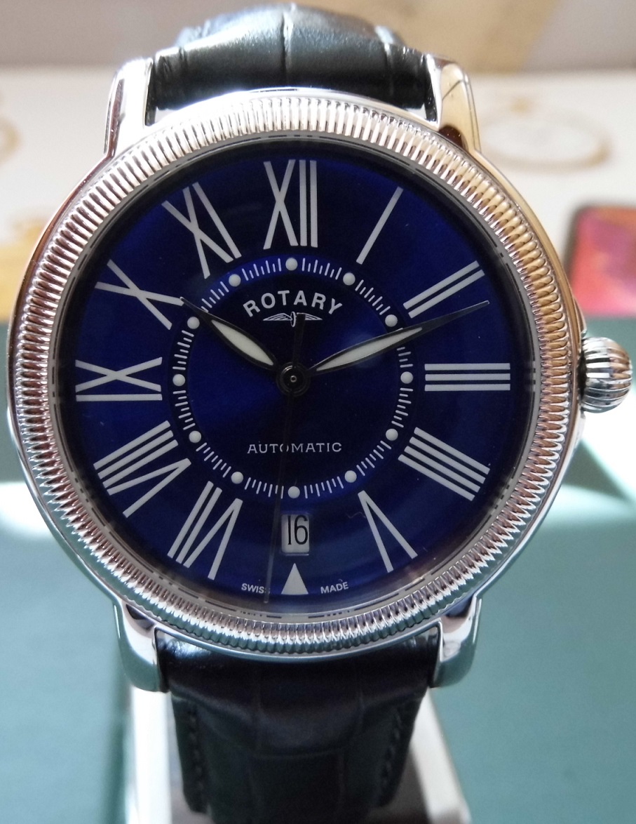 Rotary Elite Ltd Edition, Blue Dial, Black Leather Strap