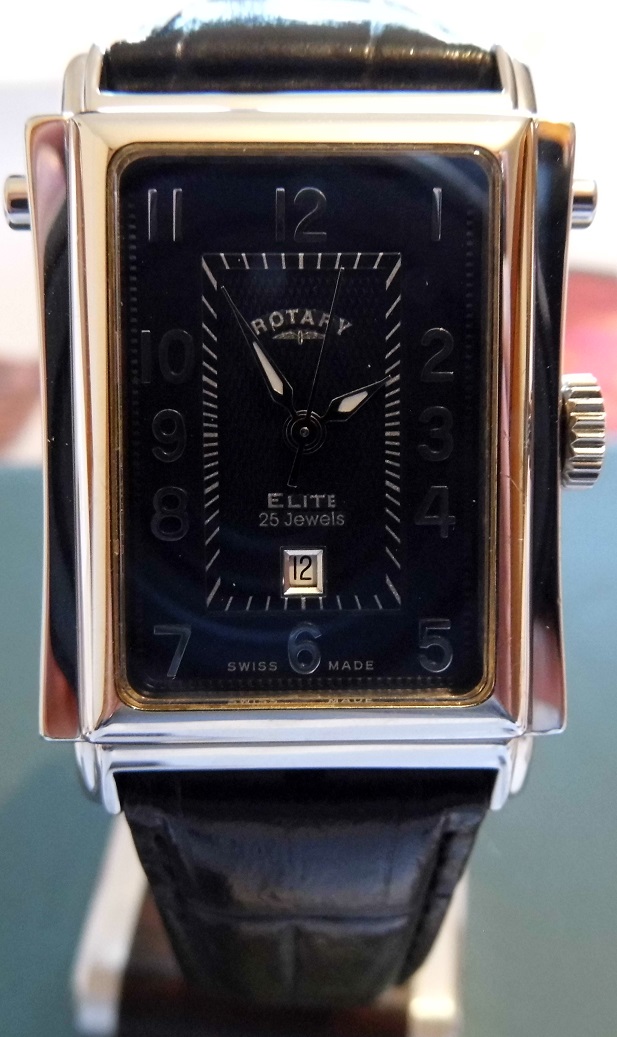Rotary Elite Hinged Automatic, Blue Dial, Leather Strap
