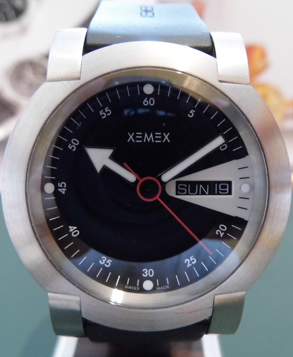 Xemex XE 5000 Day Date, Black Dial, Rubber Strap