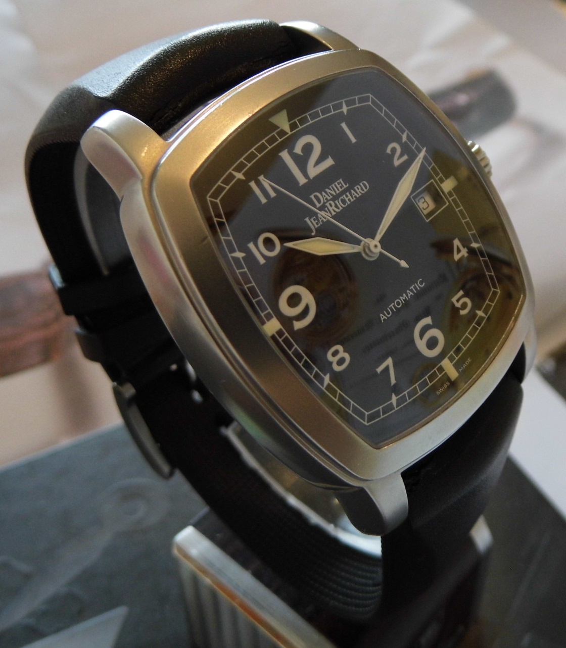 Daniel JeanRichard TV Screen, Black Dial, Rubber Strap