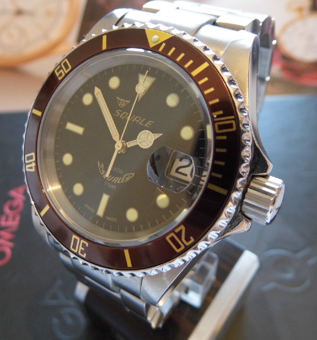 Squale 1545 Heritage, Black Dial, Steel Bracelet