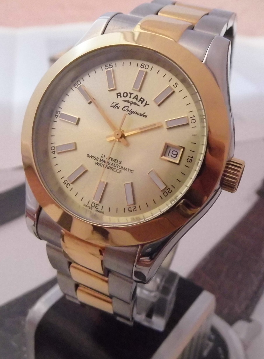 Rotary Les Originales Verbier Automatic, Gold Dial, Steel / Gold Bracelet