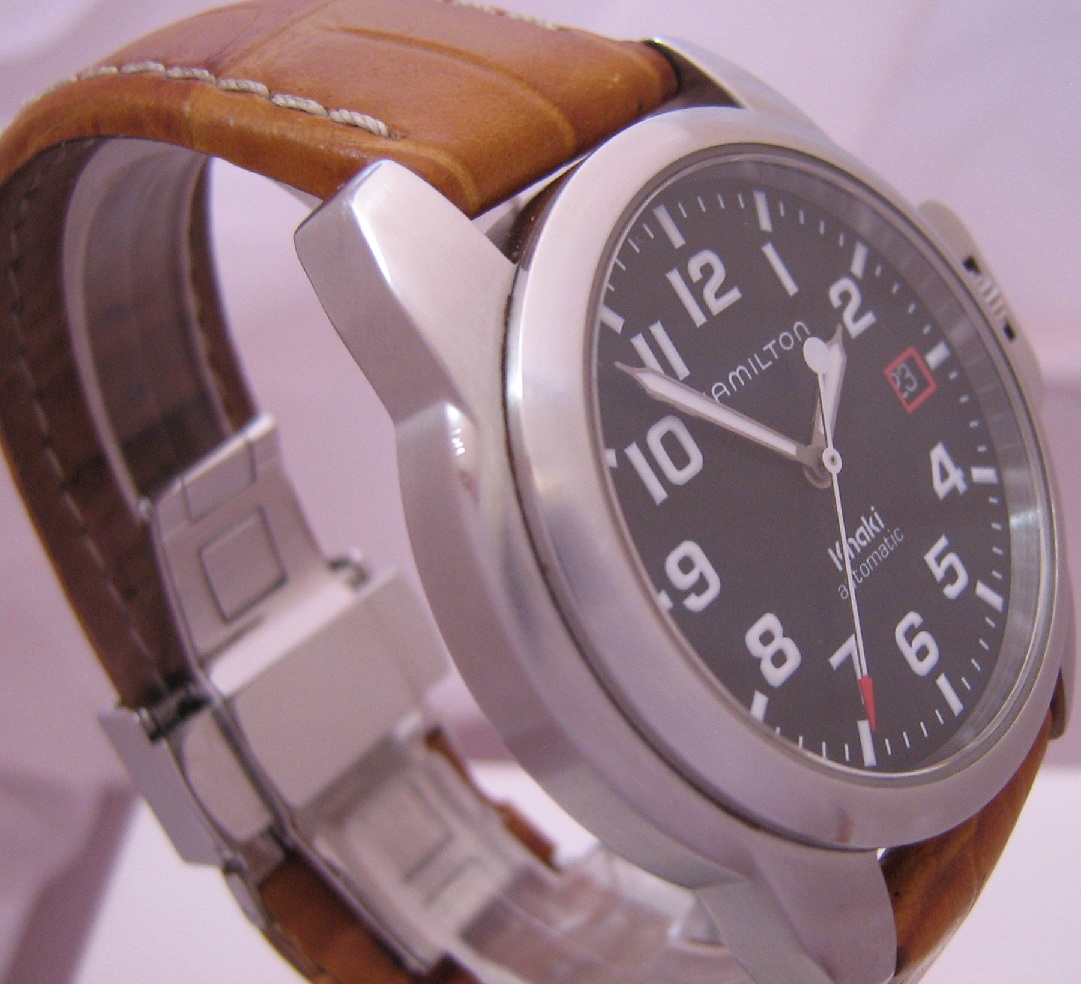 Hamilton Khaki Automatic, Black Dial With Leather Strap