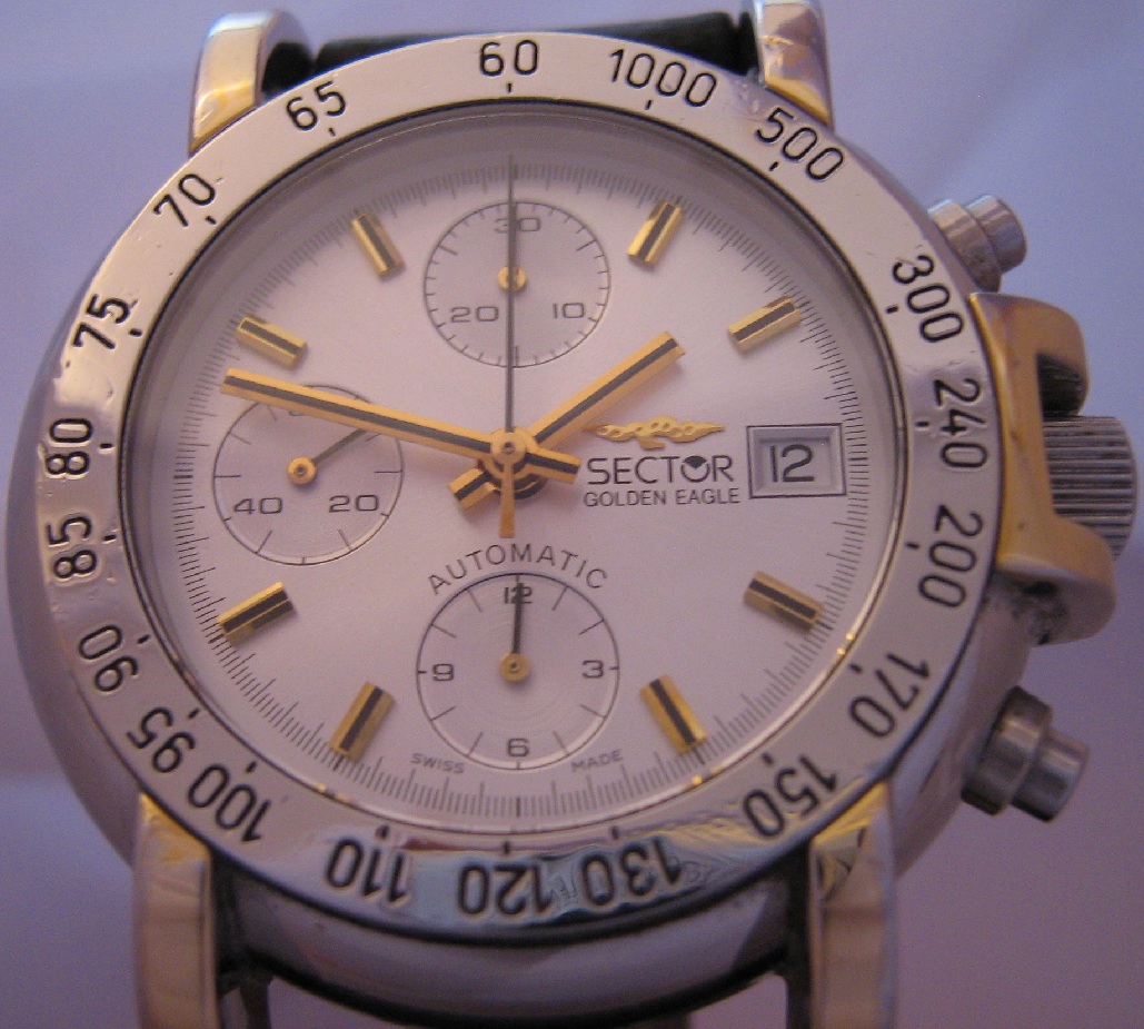 Sector Golden Eagle Chronograph, Silver Dial With Rubber Strap