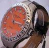 Jacques Lemans Tornado Automatic, Orange Dial With Leather Strap