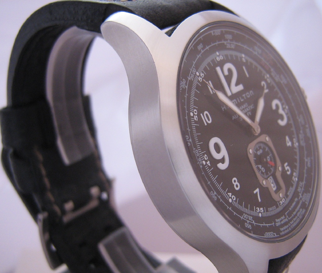 Hamilton Khaki QNE Automatic, Black Dial With Leather Strap